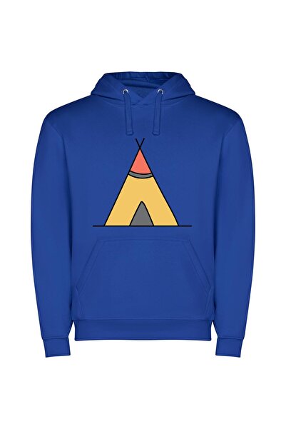 iLovePrints Red Top Teepee Dreams Φούτερ με κουκούλα σε χρώμα Μπλε