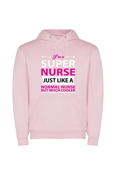 iLovePrints Cool Super Nurse Φούτερ με κουκούλα σε χρώμα Ροζ
