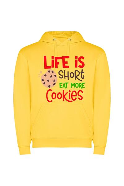 iLovePrints Cookie Love Affair Φούτερ με κουκούλα σε χρώμα Κίτρινο