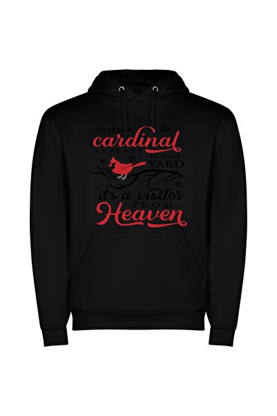 iLovePrints Heavenly Cardinal: Backyard Blessing Φούτερ με κουκούλα σε χρώμα ...
