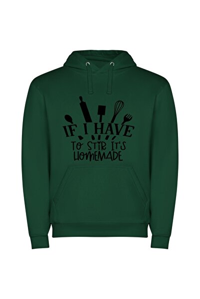 iLovePrints Artful Homemade: No Stir Φούτερ με κουκούλα σε χρώμα Πράσινο
