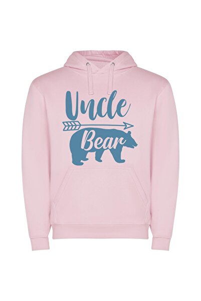 iLovePrints Uncle Bear's Masterpiece Φούτερ με κουκούλα σε χρώμα Ροζ