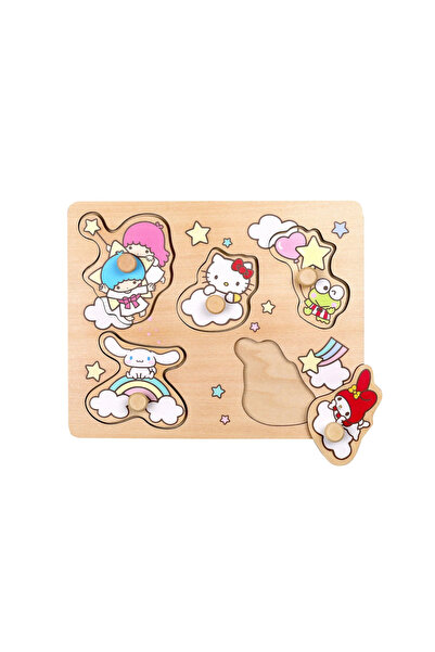 Micki Puzzle din lemn cu mânere, jucărie sortator de forme Hello Kitty