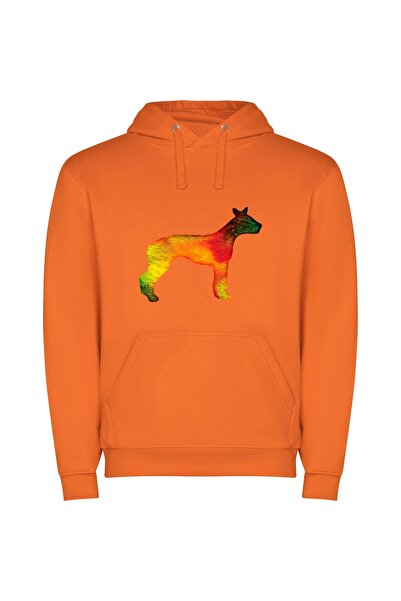 iLovePrints Colorful Holographic Dog Silhouette Φούτερ με κουκούλα σε χρώμα Π...