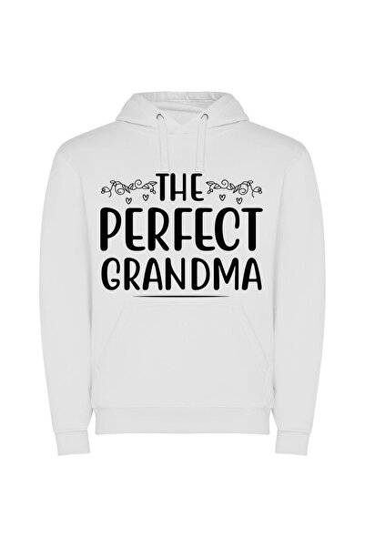 iLovePrints Grandma's Perfect Kerning Φούτερ με κουκούλα σε χρώμα Λευκό