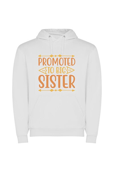 iLovePrints Sisters' Joyful Bond Φούτερ με κουκούλα σε χρώμα Λευκό
