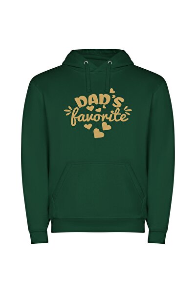 iLovePrints Proud Dad's Fan Favorite Φούτερ με κουκούλα σε χρώμα Πράσινο
