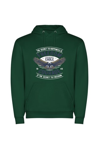 iLovePrints Majestic Wings of Freedom Φούτερ με κουκούλα σε χρώμα Πράσινο