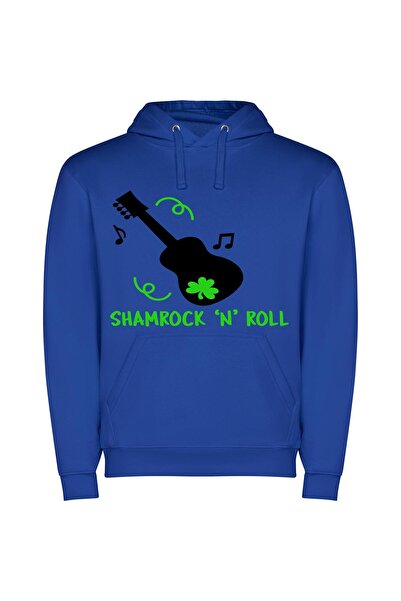 iLovePrints Shamrock Rockin' Strings Φούτερ με κουκούλα σε χρώμα Μπλε