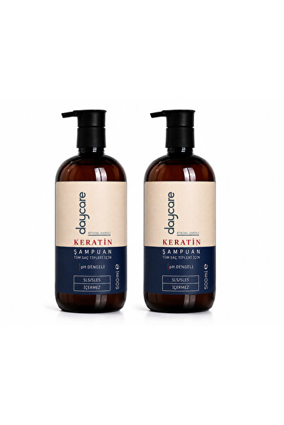 Daycare Keratin Şampuan 500 ml 2’li Set – pH Dengeli, SLS/SLES İçermez