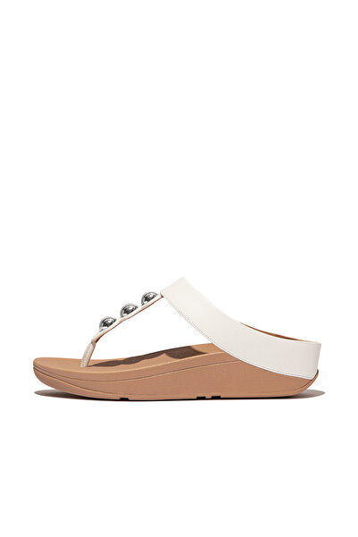 Fitflop Women's Fino Mirror-Dome Leather Toe-Post Sandals