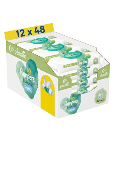 Pampers Servețele Umede Harmonie Aqua 12 Pachete x 48 Servețele = 576 buc, Lo...