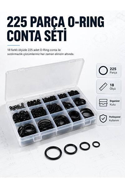 Epilons 225 Pcs O-Ring Gasket Set Professional Repair, Maintenance and Sealin...