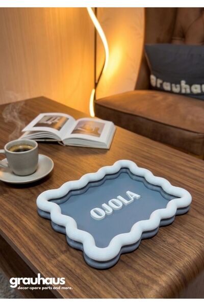 GRAUHAUS Dalgalı Tepsi Orta Sehpa Aksesuarı Sunum ve Takı Tepsisi Salon Objesi