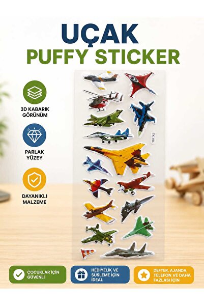 Uçak Temalı Dekoratif Vinil Sticker – Su Geçirmez Yapışkan Etiket