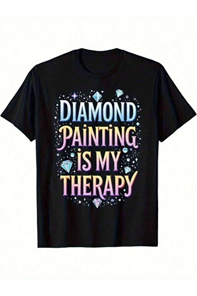 135 تي شيرت رجالي بطبعة "Diamond Painting Is My Relax" |   تصميم مرصع بالأحجا...