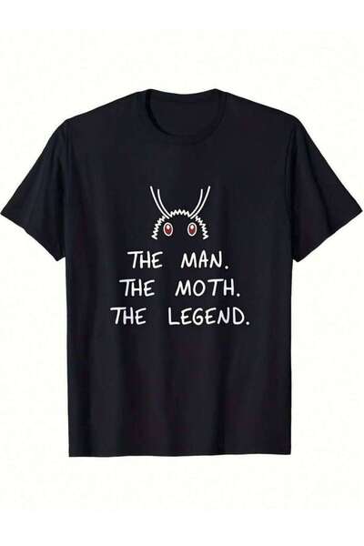 135 تي شيرت رجالي بتصميم حضري من ماركة Man Moth The Legend، برقبة مستديرة وأك...
