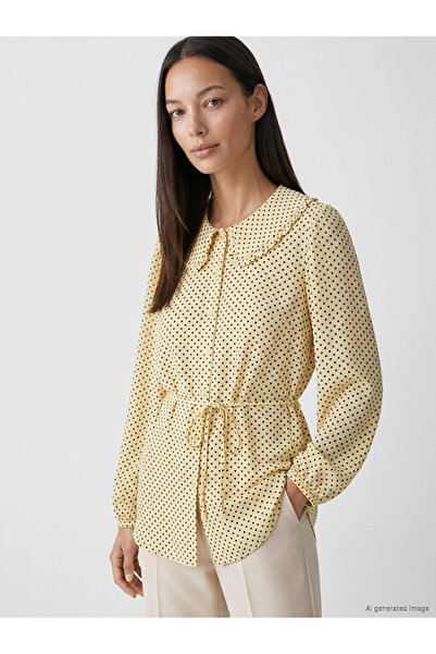 LC Waikiki Yellow Baby Collar Polka Dot Women's Shirt Tunic