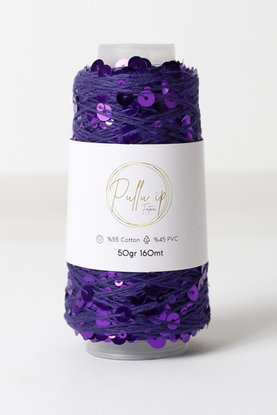FATMA PULLU İP Sequin Yarn 160 Meters in 50 Gram Skeins Sequin Size: 3Mm+6Mm