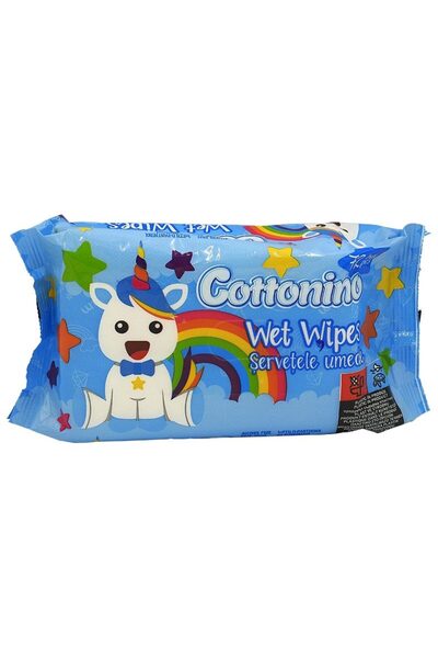 Cottonino Wet Wipes, Cottonino, 72 pcs Unicorn Blue