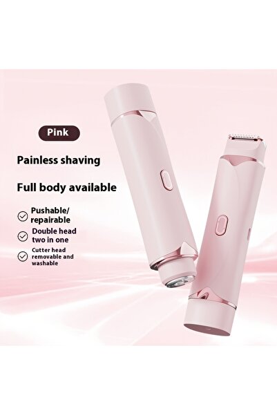 Choice pink Women's 2-in-1 Electric Razor Painless Bikini Trimmer Wet/Dry Det...