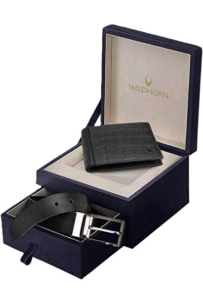 Wildhorn mens Leather Wallet Belt Combo Men's Wallet