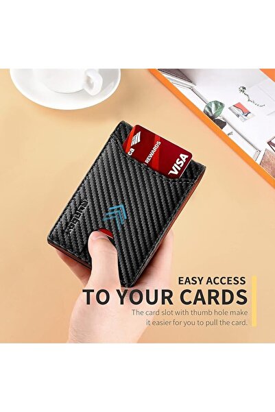 Runbox RFID Blocking Genuine Leather Slim Wallet for Men Bifold Minimalist Fr...