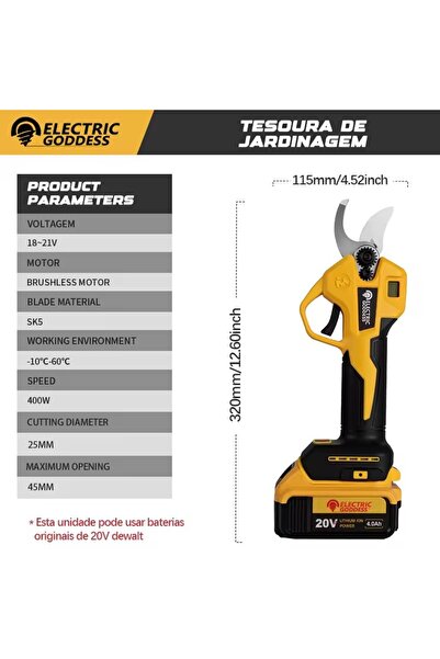 CasaDesteapta.ro Foarfecă Electrică de Grădinărit, Portabilă, Profesională, c...