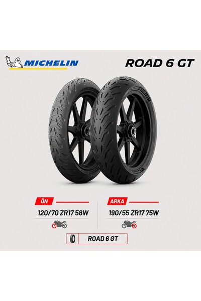 Michelin Road 6 GT 120/70 ZR17 58W - 190/55 ZR17 75W Ön Arka Motosiklet Lasti...