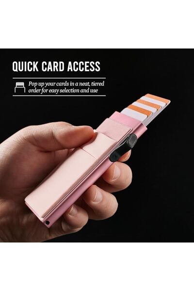 GENERAL YESIIW Holder | Rigid Aluminium Pop Up Card Holder with Banknote Pock...