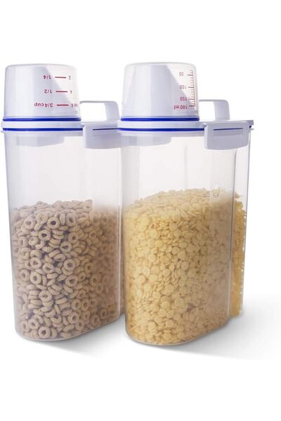 ALMEKAQUZ Rice Container, Food Storage Container with Lids Airtight & Measuri...