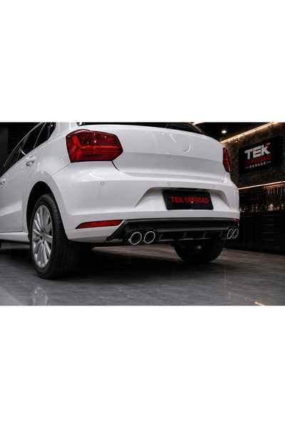 TEK OFFROAD GARAGE POLO 2014-2018 IÇIN UYUMLU MK5 4 EGZOZ DIFUZOR - MAT SIYAH