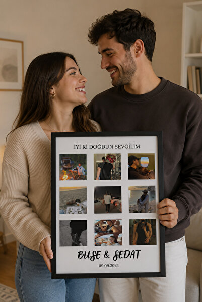 senden olsun Sevgiliye / Eşe Romantik Fotoğraf Kolajlı Kişiye Özel MDF Tablo ...