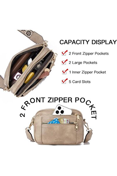Telena Small Crossbody Bags for Women Vegan Leather Crossbody Purse | with Ad...