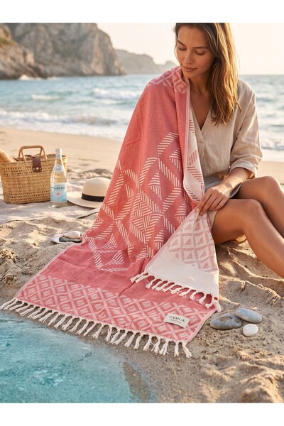 DNRYSL 100% Cotton 100X200 cm Large Size Peshtemal - Beach Towel, Spa & Hamma...
