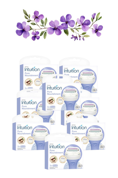 Schick Intuition 8 Pieces Pure Nourishment Women's Razor Refills Pack of 3