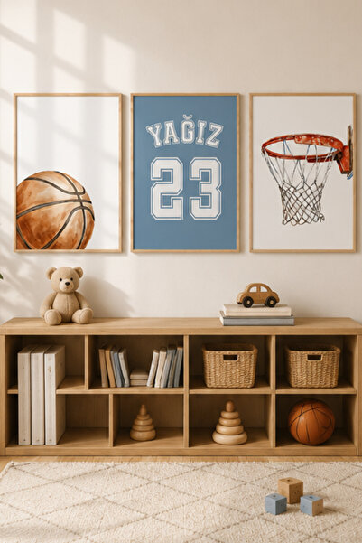 KİDEWO Kişiye Özel Basketbol Poster Seti 3'lü | İsimli Forma Tasarımlı Çocuk ...