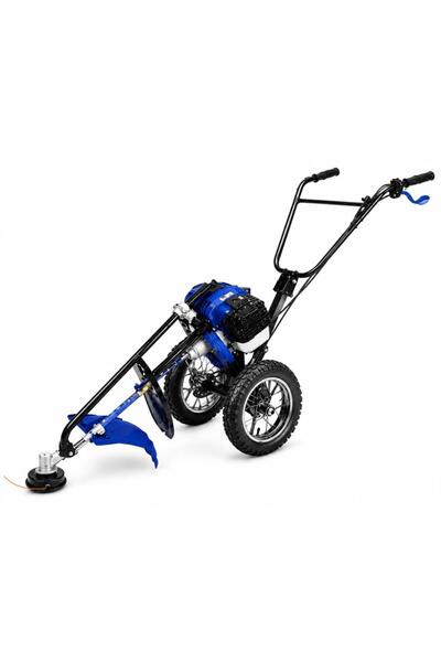 Algaride 52cc Tekerlekli Benzinli Tırpan Çim Biçme ve Ot Temizleme Makinesi B...