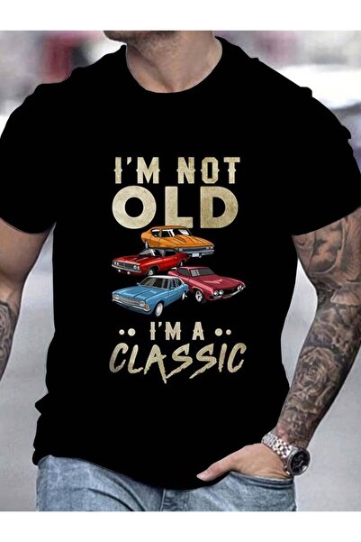 KYMC07 تي شيرت رجالي مطبوع عليه عبارة "I'm Not Old" صيفي كاجوال برقبة دائرية ...