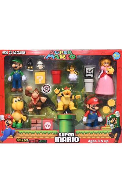 Super Mario Mario Bros Anime Action Figures Set (21 Pieces) You Can Gifts The...