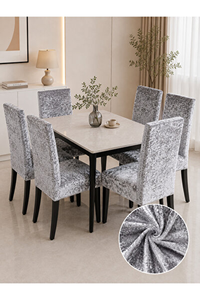 delfin Huse de scaun din catifea HomeRoy – Set de 6 piese (partea superioară ...