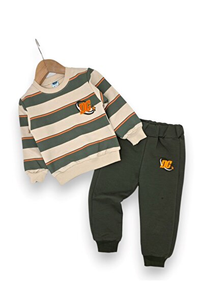 Egelite Boy's Striped Dc Embroidered Seasonal 2-Strand Tracksuit Set for Ages...