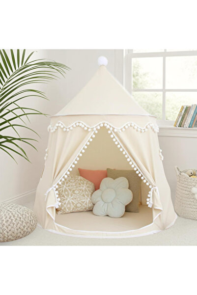 Snooe Princess Castle Tent-Lightweight Foldable Teepee Tent With Pom-Pom Trim...