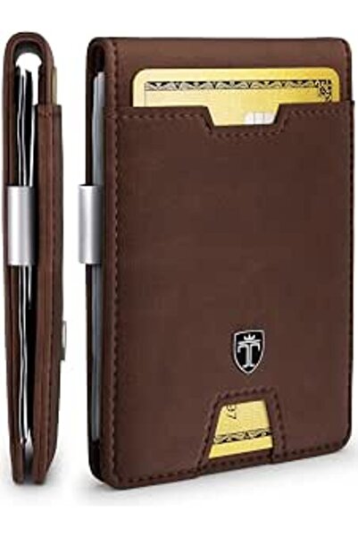 TRAVANDO Men's RFID Blocking Slim Bifold Wallet with Money Clip & 11 Card Slo...