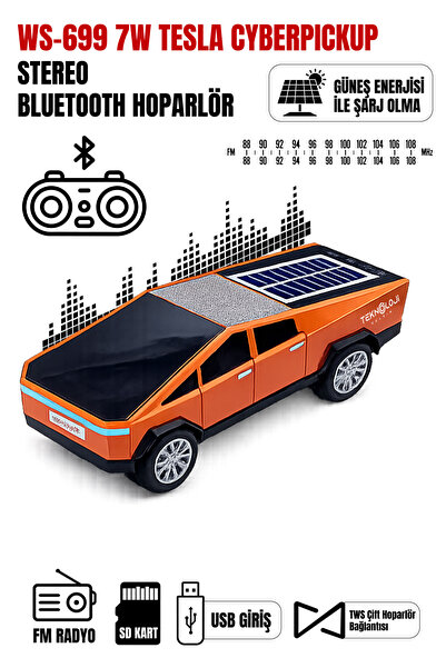 Teknoloji Gelsin WS-699 Cybertruck Model Bluetooth Hoparlör | TWS Stereo | Gü...