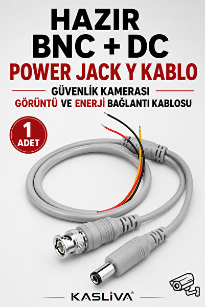 Kasliva Hazır BNC DC Power Jack Konnektör - Güvenlik Kamerası Görüntü ve Güç ...