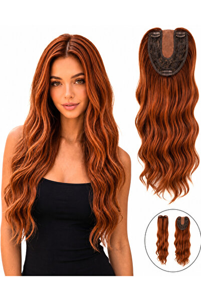 Lulu Bella Kadın Bakır 60 cm Tül Tepelik Dalgalı Çıtçıtlı - 1. Kalite Fiber S...