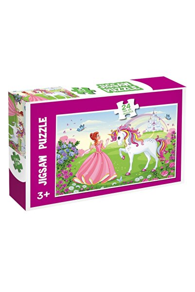 OEM Puzzle Castelul Prințesei Unicorn, 24 de piese, pentru copii de 3 ani+