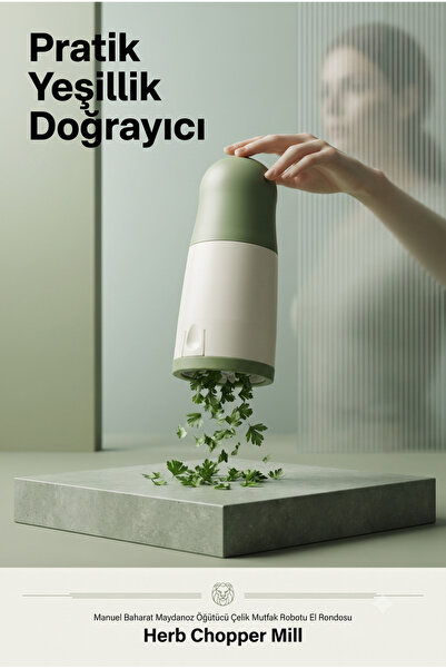 Transformacion Pratik Yeşillik Doğrayıcı Manuel Baharat Maydanoz Öğütücü Çift...