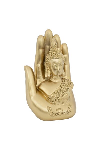 Atmosphera Statuie Buddha "Andy" - Rășină, Auriu, H.18 cm